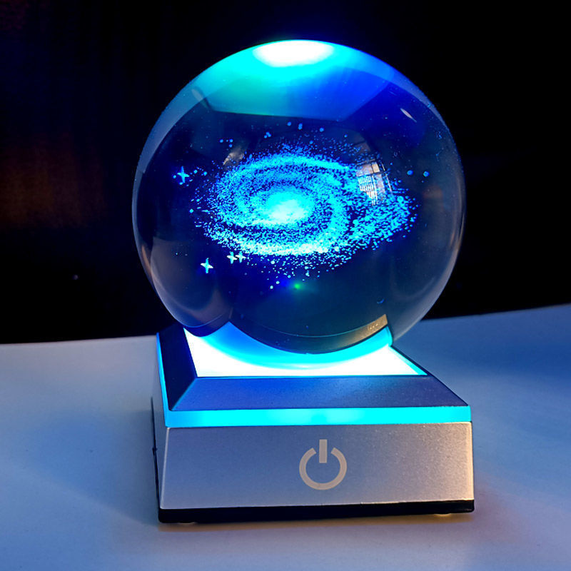 Creative cross-border wholesale 3D inwardly engraved luminous crystal balls, solar system birthday gifts, executive home decorations, handicrafts pic 13