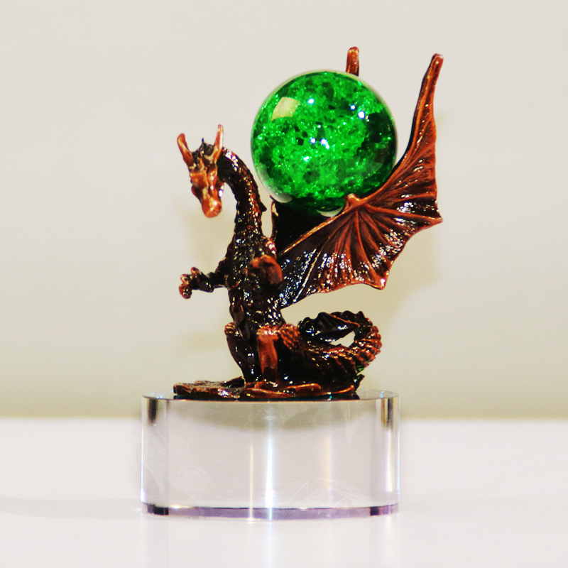 Metal pterodactyl crystal ball ornaments, desk and wine cabinet decoration, modern creative model room metal ornaments and handicrafts pic 8