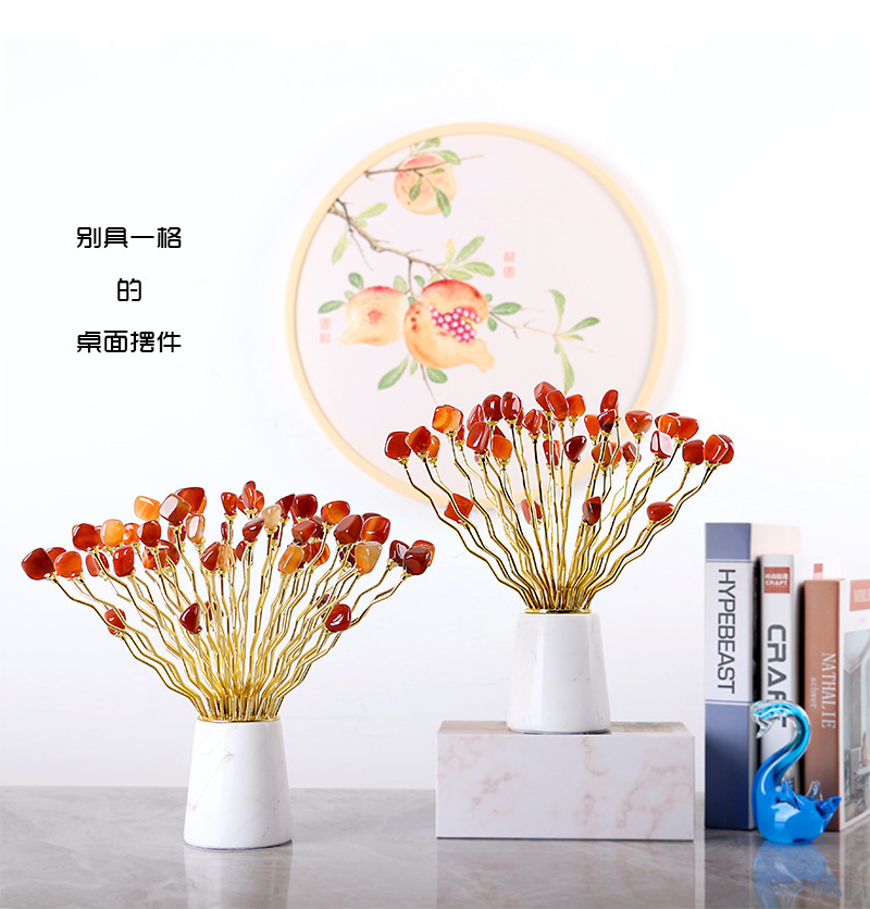 Modern light luxury natural purple crystal stone flower and wealth display piece, postmodern style villa hotel Nordic home decoration pic 5