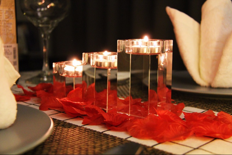 Nordic light luxury square crystal candlestick decoration, romantic candlelight dinner prop, candlestick table and table stand decoration pic 22