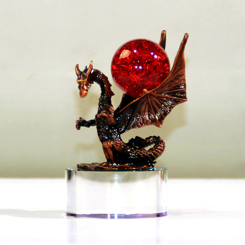 Metal pterodactyl crystal ball ornaments, desk and wine cabinet decoration, modern creative model room metal ornaments and handicrafts pic 7