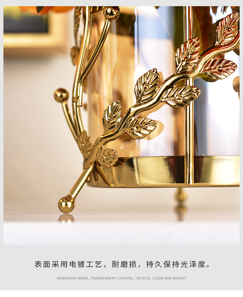 Thickened modern metal floral vase, Nordic light luxury dining table, special decorative glass ornament for dried flower arrangement pic 13