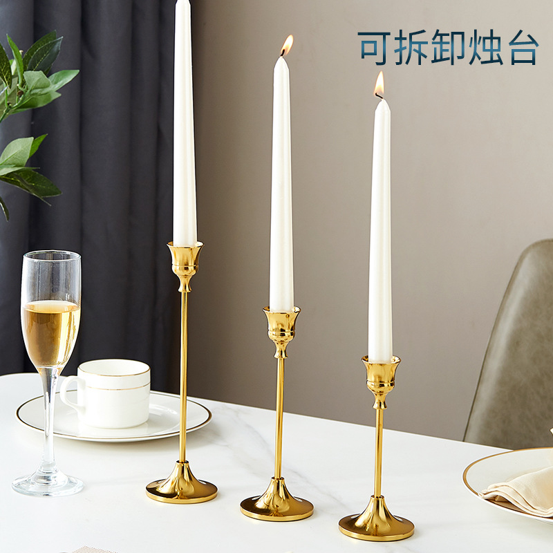 Cross-border creative metal candlesticks, high-end office decorative items, wedding and celebration candles, handicrafts wholesale factory