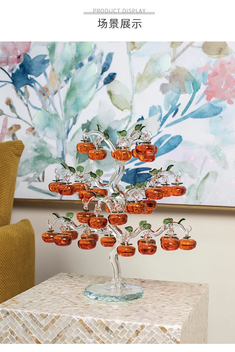 Crystal persimmon tree creative home decorations, living room entrance hall ornaments, TV cabinet decorations, home wine cabinet handicrafts pic 8