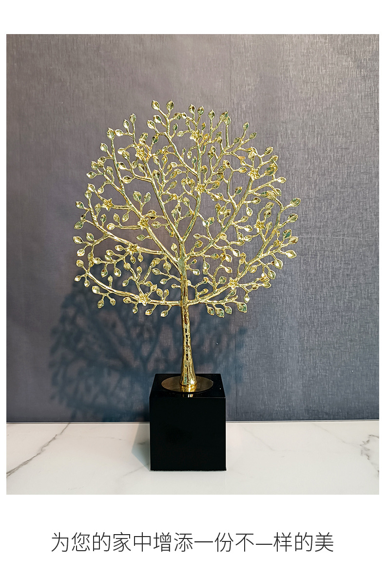 Nordic light luxury home decoration items for prosperity and wealth, high-end metal handicrafts factory for living room and office desk decoration pic 7