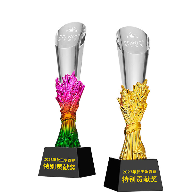 New crystal trophy, creative resin medal, seven-color cylindrical trophy, event competition award trophy, souvenir Application Scenario