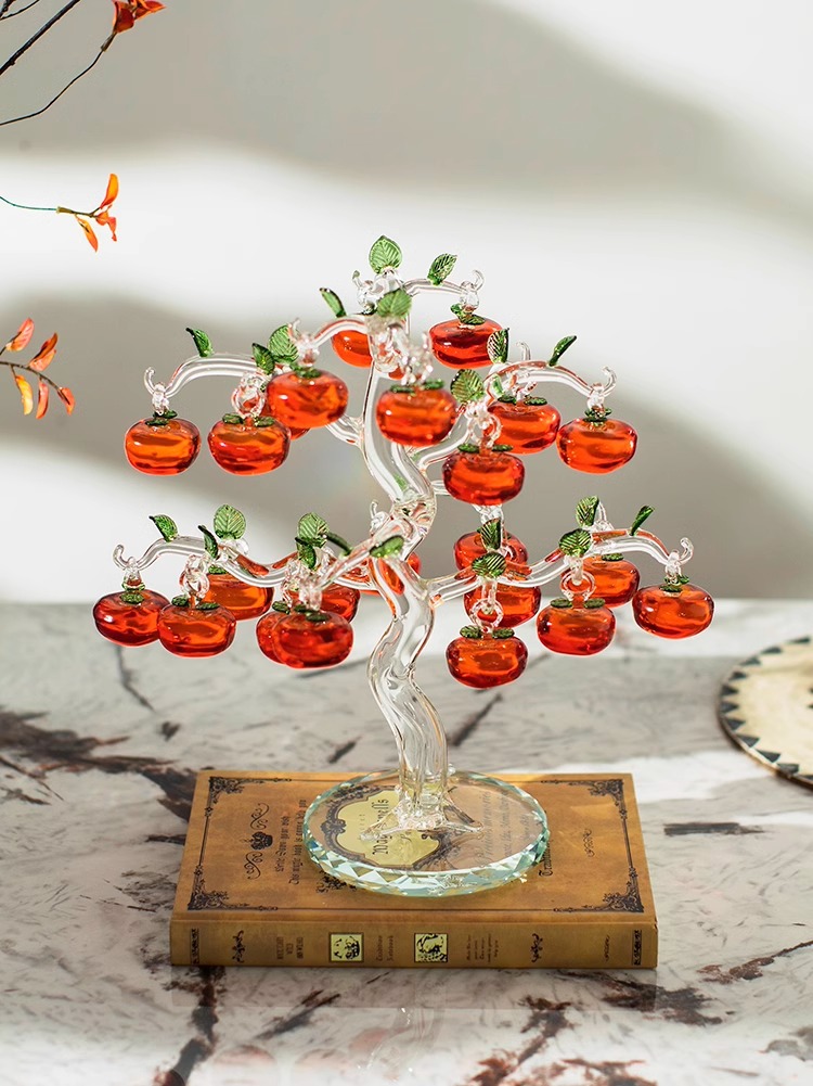 Crystal persimmon tree creative home decorations, living room entrance hall ornaments, TV cabinet decorations, home wine cabinet handicrafts pic 2