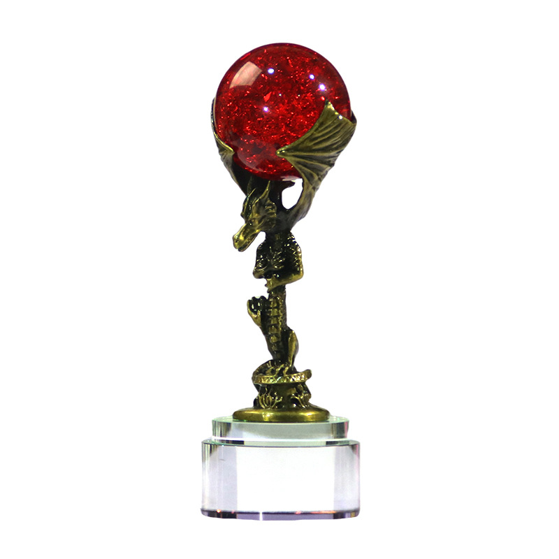 Spiral dragon crystal ball decorative desk wine cabinet decoration modern creative model room metal decorative handicrafts pic 6