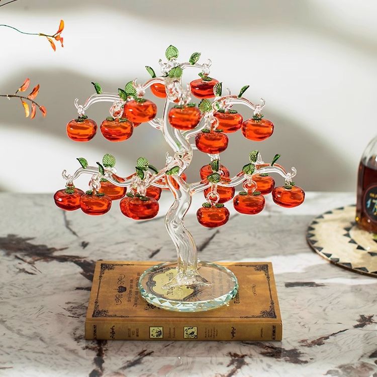 Crystal persimmon tree creative home decorations, living room entrance hall ornaments, TV cabinet decorations, home wine cabinet handicrafts