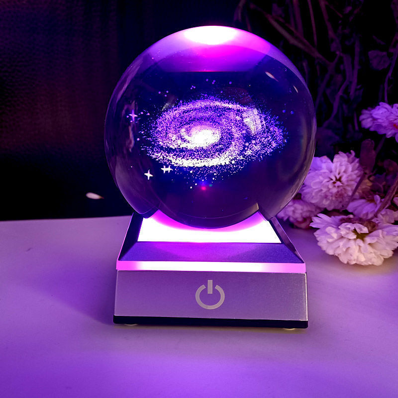 Creative cross-border wholesale 3D inwardly engraved luminous crystal balls, solar system birthday gifts, executive home decorations, handicrafts pic 15