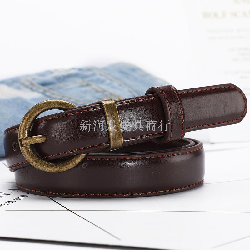 Retro belt for women, simple and versatile. Korean student decorative pin buckle thin waist belt to match skirt. Wholesale of women's jeans belts