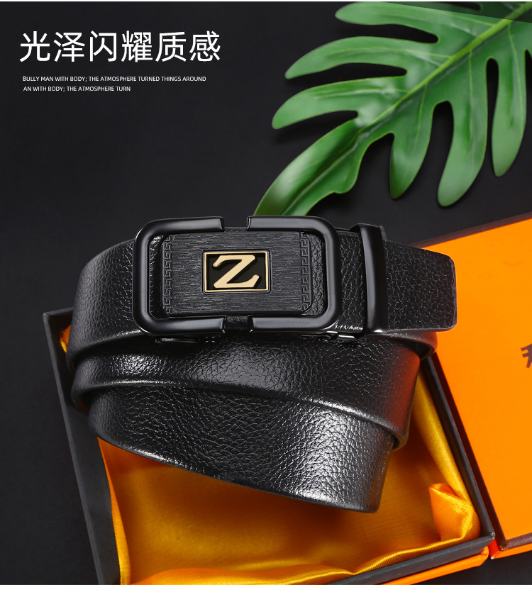 皮带男士年轻潮流牛仔裤时尚百搭字母热卖款自动扣仿皮裤腰带批发详情2