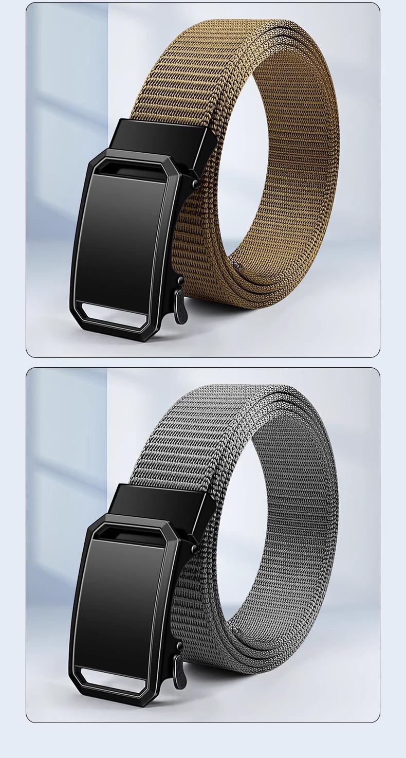 Factory wholesale automatic woven belts, nylon tactical outdoor belts, minimalist and versatile business canvas belts in stock pic 11