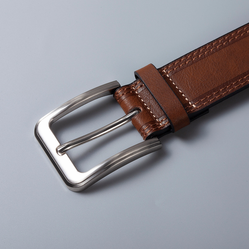 Men's cross-border trade belt with pin buckle, simple, casual, business and versatile belt wholesale manufacturer, jeans Specification image