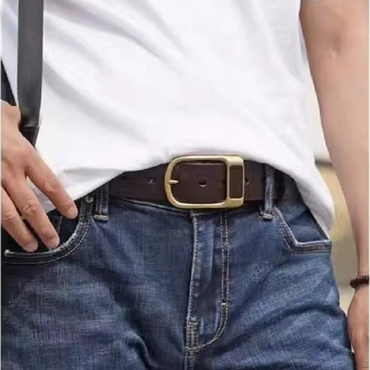Factory direct sales of business belts, men's casual dress pants, jeans, soft leather belts, pin buckle PU simple and versatile belts Specification image