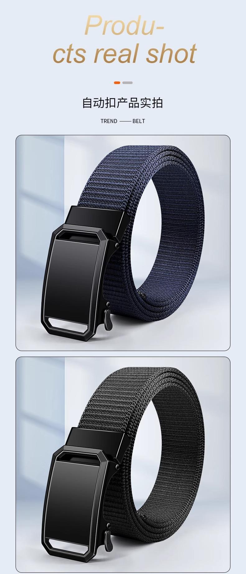 Factory wholesale automatic woven belts, nylon tactical outdoor belts, minimalist and versatile business canvas belts in stock pic 9