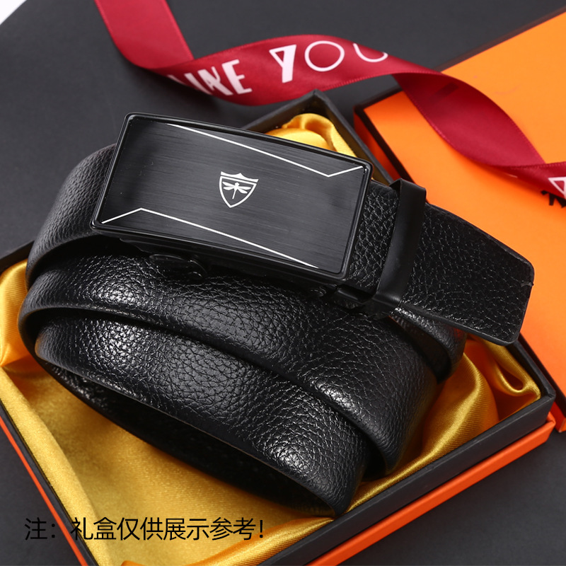 Men's belt wholesale, plain plate casual pants belt, street stall supply, automatic buckle belt for young and middle-aged people, imitation leather iron buckle