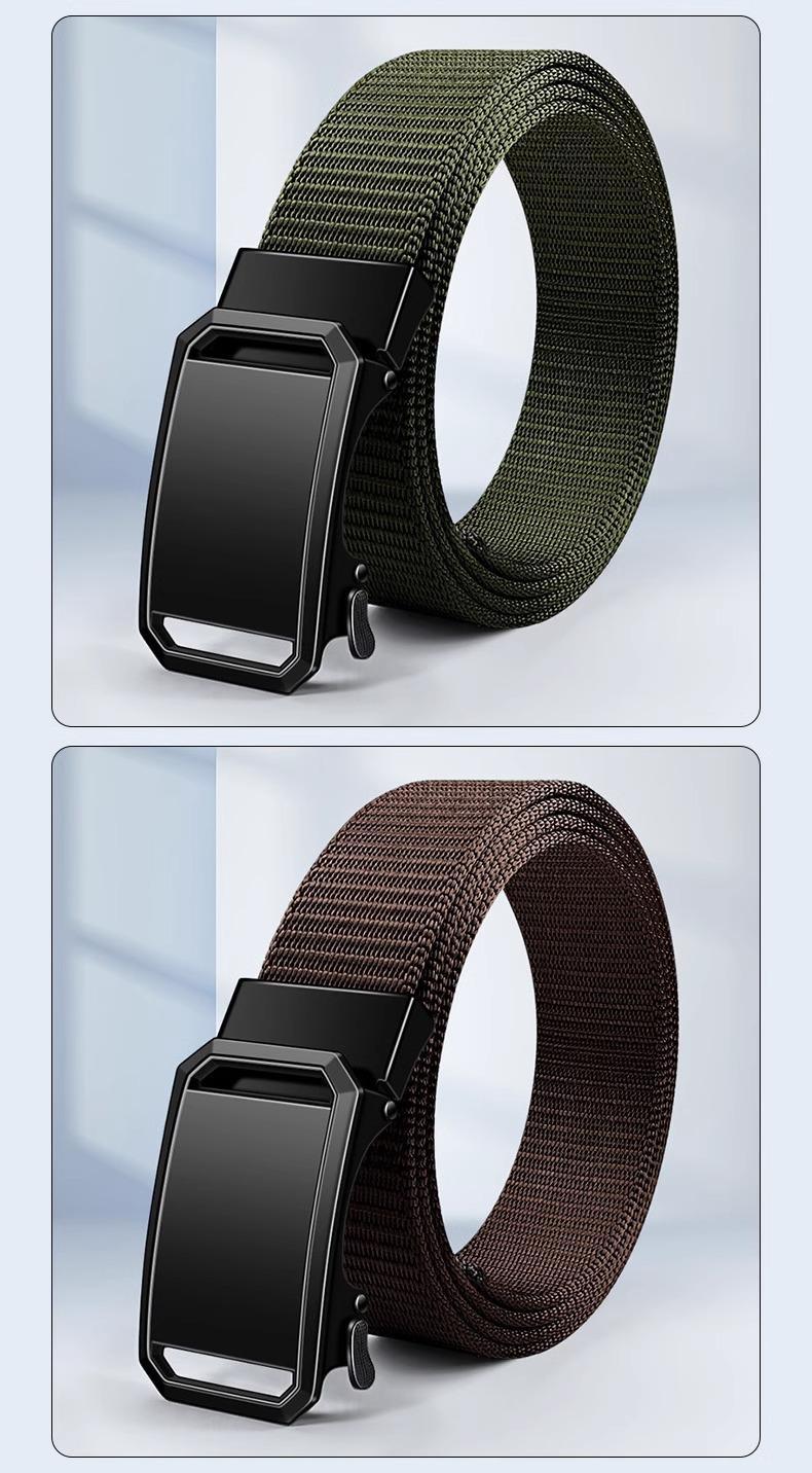 Factory wholesale automatic woven belts, nylon tactical outdoor belts, minimalist and versatile business canvas belts in stock pic 10