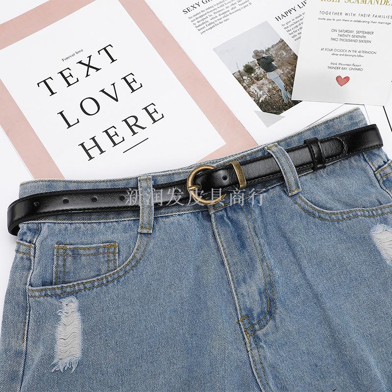Retro belt for women, simple and versatile. Korean student decorative pin buckle thin waist belt to match skirt. Wholesale of women's jeans belts Application Scenario