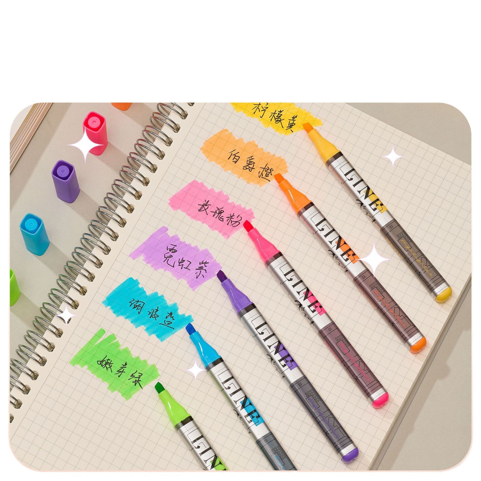 Gray-toned neon highlighter pen for graffiti marking, notebook pen, special marking and drawing pen for office and study Item Picture