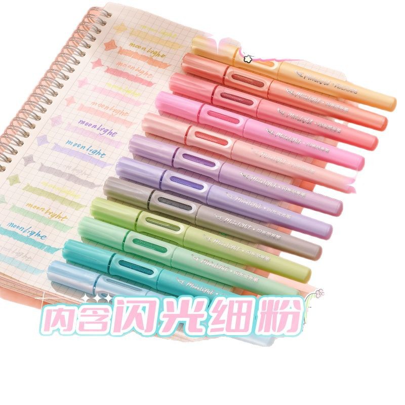 High appearance level gradient color soft-tipped highlighter, student writing marker, office marker pen, planner highlighter set Application Scenario