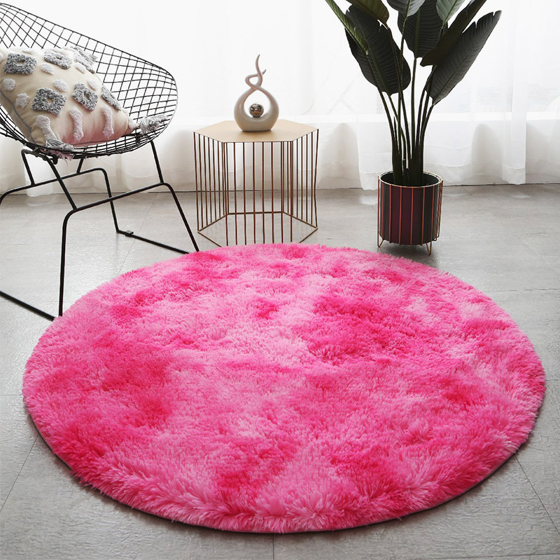 Thickened long-haired tie-dyed carpet floor MATS, children's tent MATS, hanging basket MATS, rattan chair MATS, computer chair MATS, wholesale from manufacturers Specification image