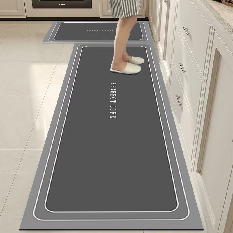 Cross-border kitchen floor MATS, dirt-resistant and anti-slip MATS, diatom mud absorbent kitchen floor MATS, customizable and customizable kitchen carpets details Picture