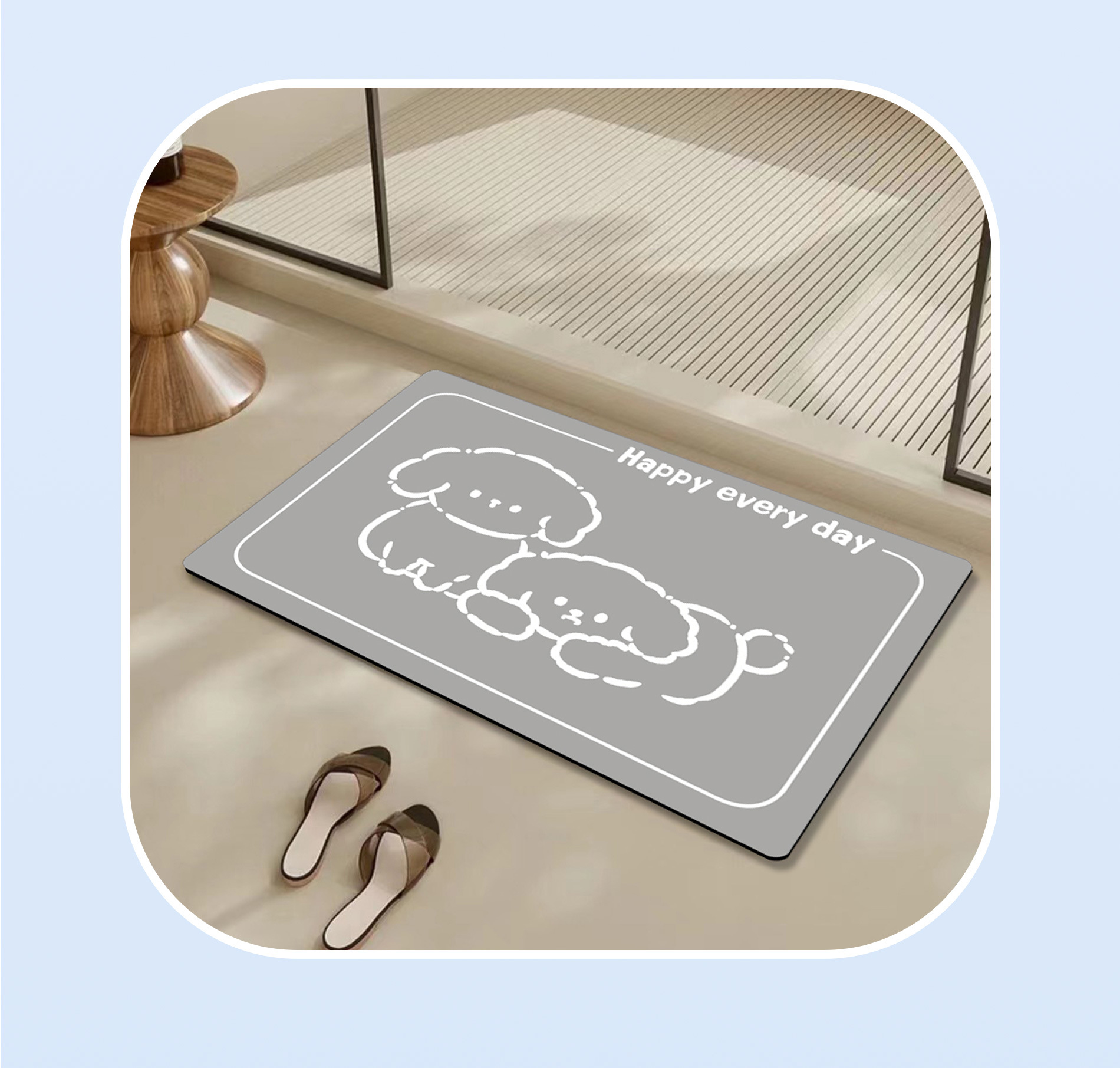 Home cute bear bathroom anti-slip mat, bathroom dirt-resistant doormat, cartoon water-absorbing and quick-drying anti-slip mat pic 6