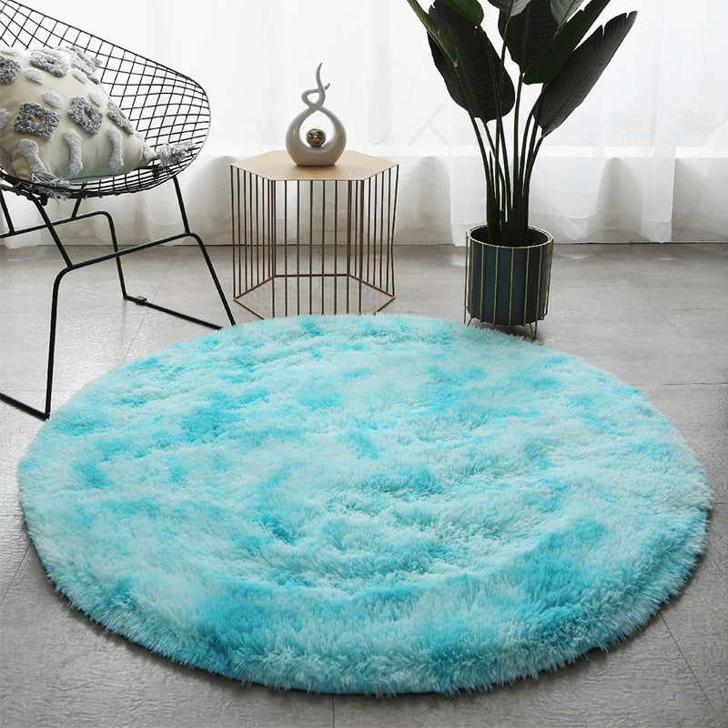 Thickened long-haired tie-dyed carpet floor MATS, children's tent MATS, hanging basket MATS, rattan chair MATS, computer chair MATS, wholesale from manufacturers details Picture