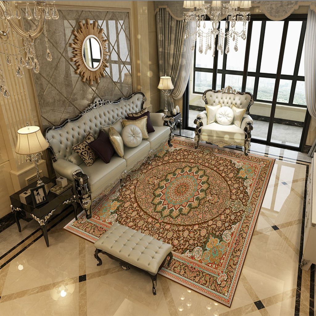 Cross-border Turkish retro living room carpet, American Middle Eastern luxury home floor mat, Persian classical court carpet