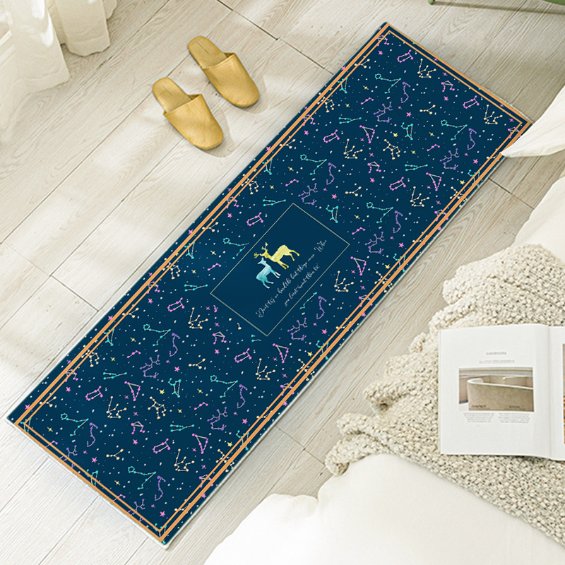 Red Sun carpet printed kitchen floor mat carpet Oil-absorbing and water-absorbing anti-slip mat Door mat Specification image