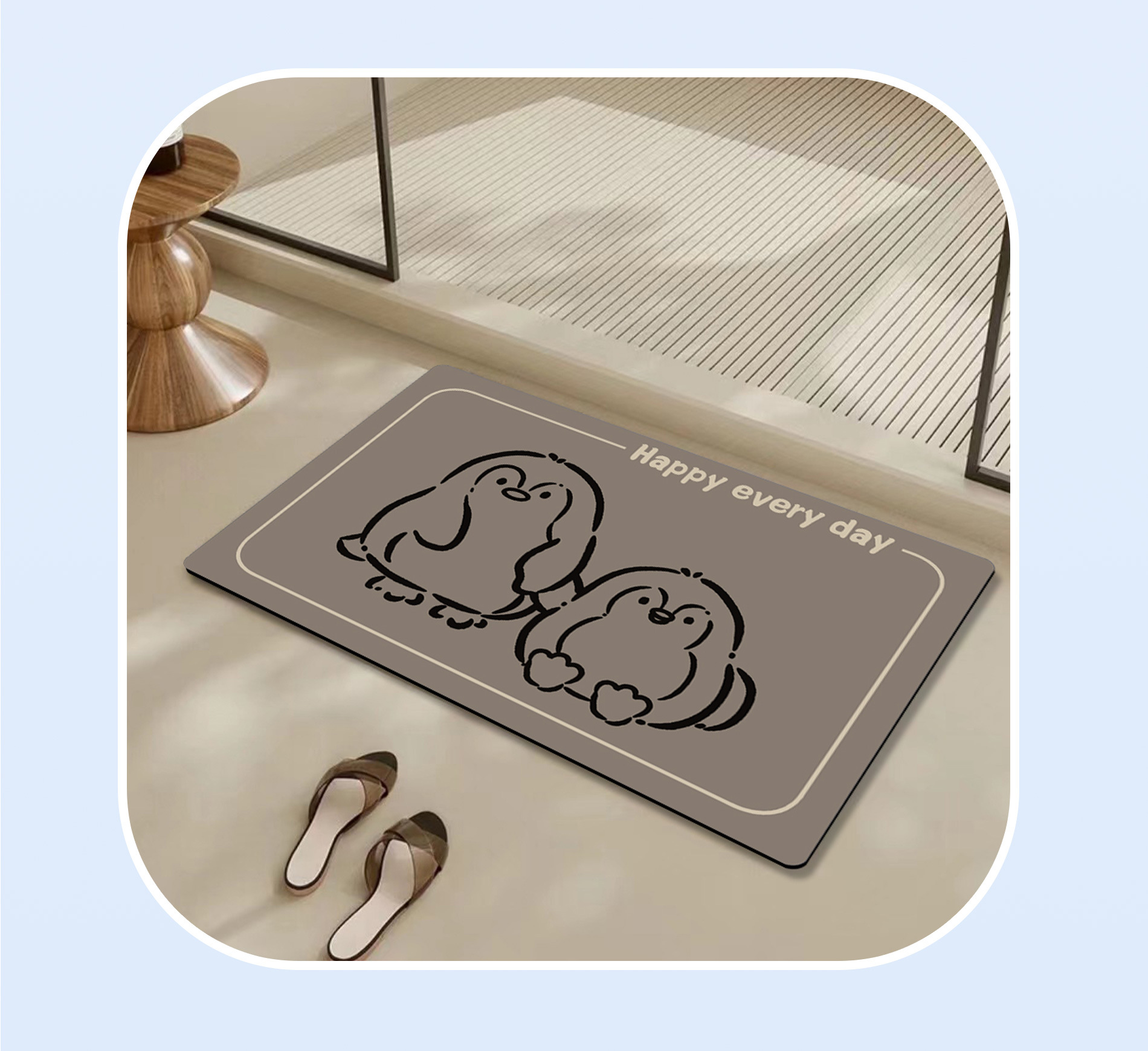 Home cute bear bathroom anti-slip mat, bathroom dirt-resistant doormat, cartoon water-absorbing and quick-drying anti-slip mat pic 5