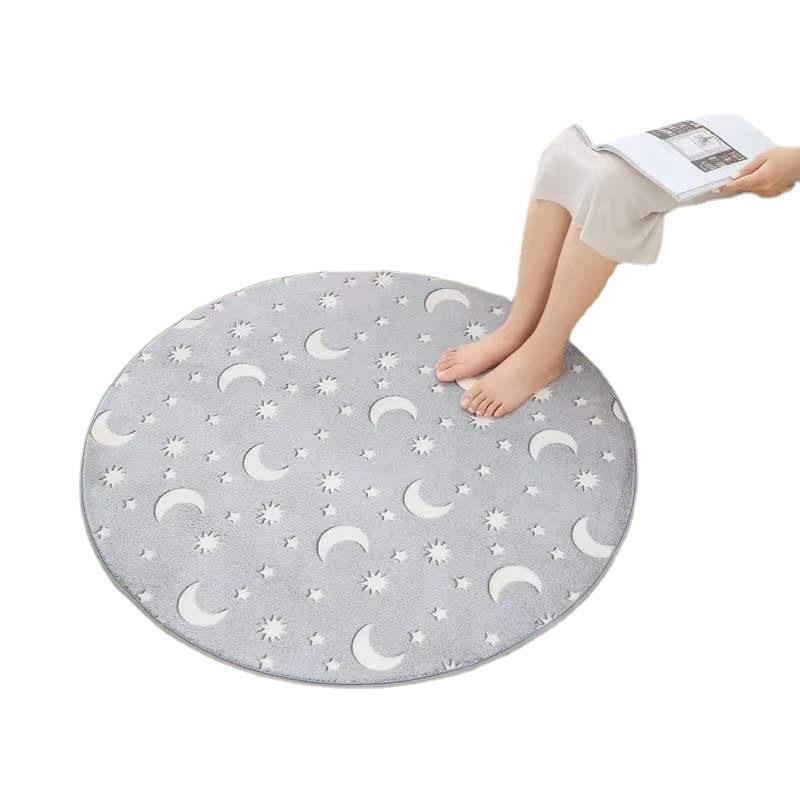 Red Sun carpet, round luminous carpet, living room carpet, modern and simple bedroom bedside carpet, anti-slip mat Application Scenario