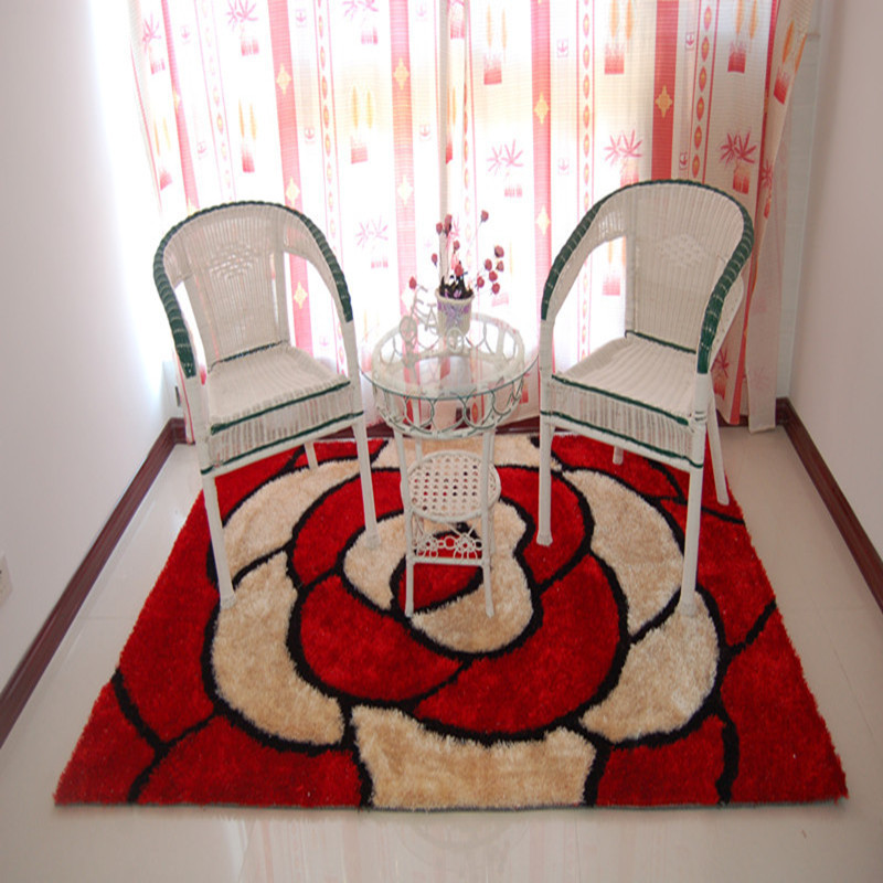 红日地毯韩国丝图案韩国丝图案地毯现代简约卧室床边毯客厅茶几满铺防滑垫160*230大尺寸块毯地毯 出口跨境款外贸款地毯