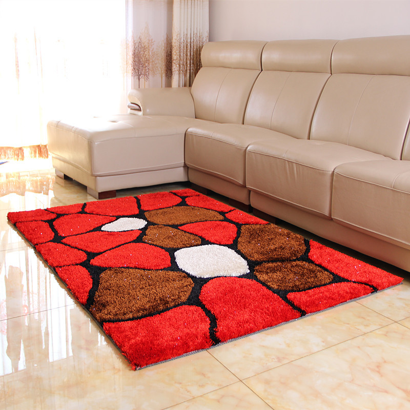 Hongri Carpet offers direct sales of Korean silk patterned carpets, polyester carpets, finished living room carpets, and Korean silk carpets details Picture