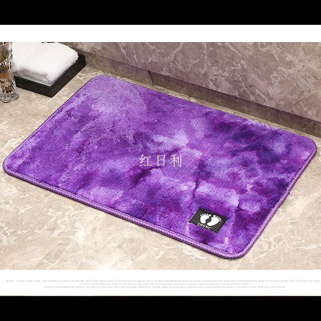 Red Sun Carpet 40*60 ultra-fine fiber anti-slip Floor mat, Amazon export single small foot logo bathroom door deep Absorbent door mat tie-dyed color floor mat, simple style, super Absorbent series Item Picture