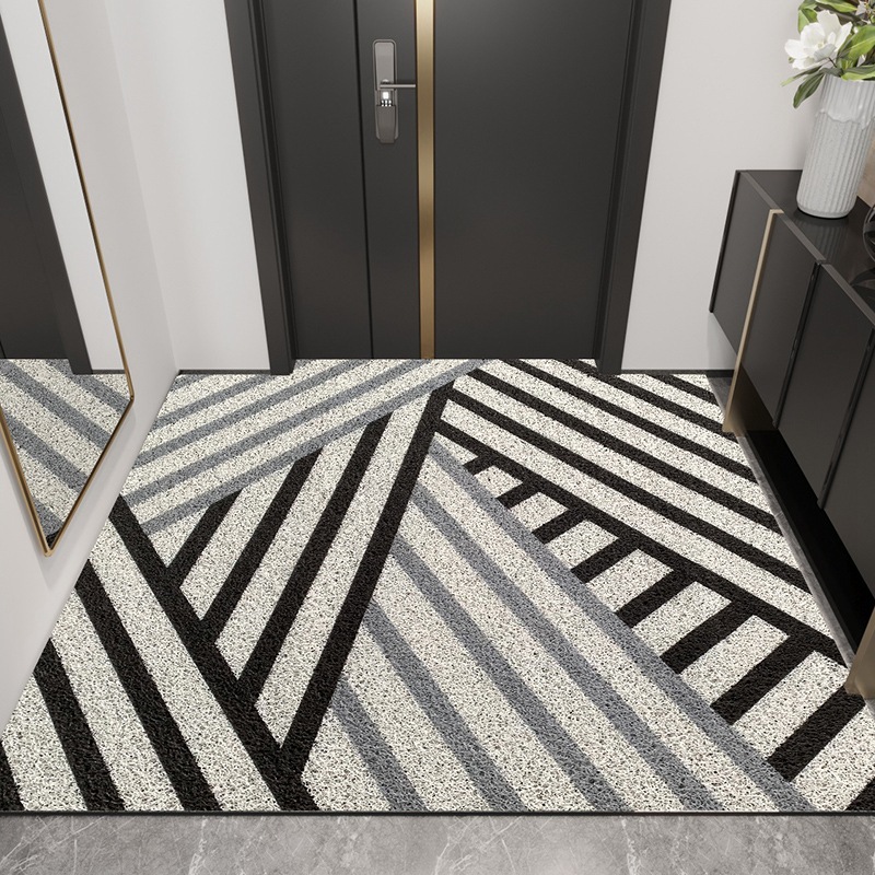 Nordic-style cut-out silk ring foot MATS, anti-slip MATS for scraping mud and soil, anti-slip MATS for household door MATS details Picture