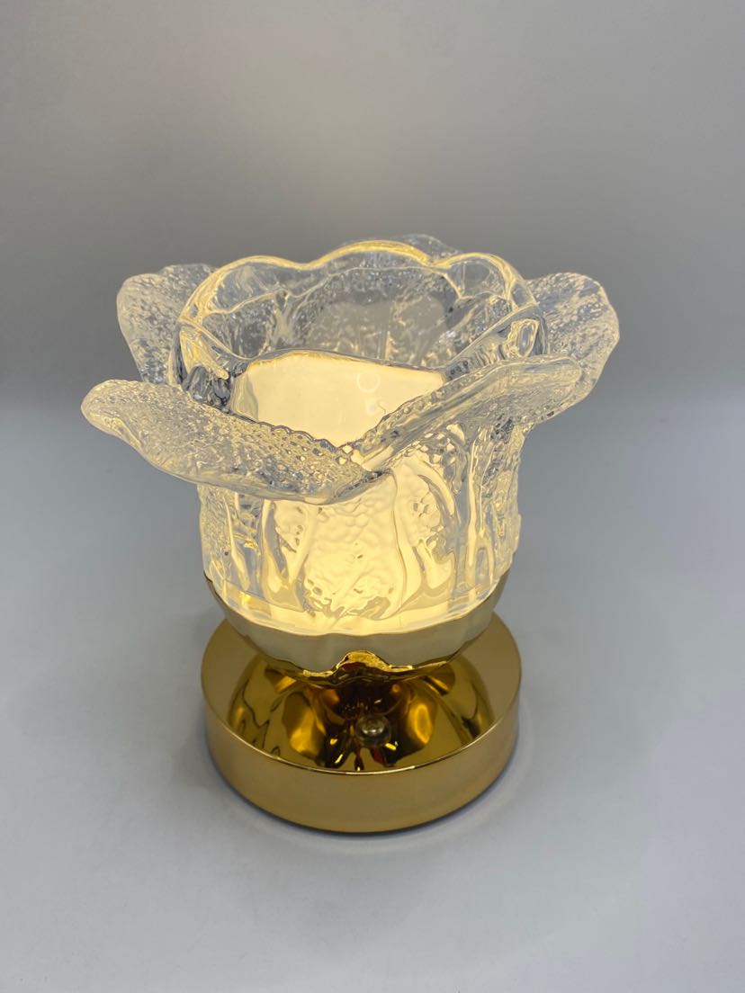 Rechargeable light luxury vase table lamp, cylindrical ambient light, touch metal acrylic bar, bedroom decorative light pic 4