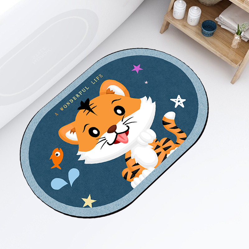 椭圆形硅藻地垫吸水软垫卫生间防滑门垫厕所浴室门口脚垫地毯