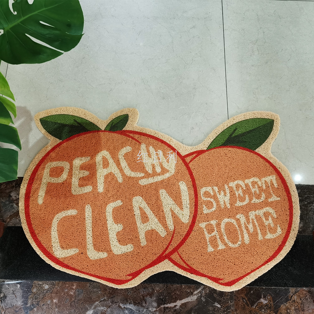 Cartoon fruit door, silk ring, waterproof door mat for entry, bathroom foot mat, PVC anti-slip floor mat for entry Item Picture