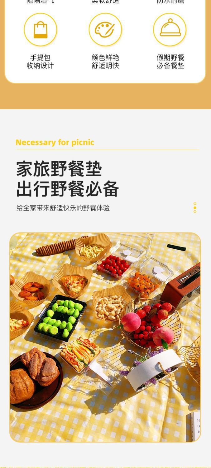 野餐垫便携野餐地垫户外加厚垫子垫沙滩垫坪地垫郊游玩野炊详情2