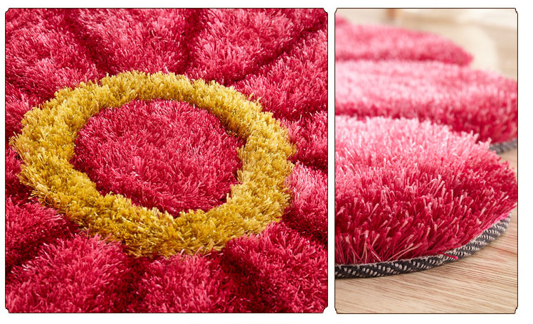 Thickened 3D sunflower mat, simple carpet, bedroom and living room bedside mat, round floor mat, computer chair mat, floor mat pic 16