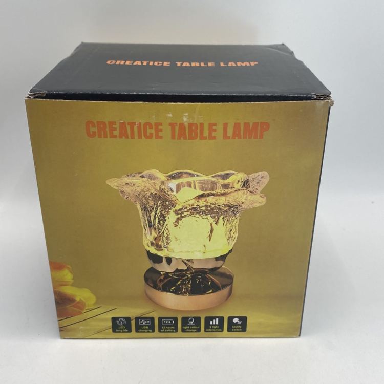 Rechargeable light luxury vase table lamp, cylindrical ambient light, touch metal acrylic bar, bedroom decorative light details Picture