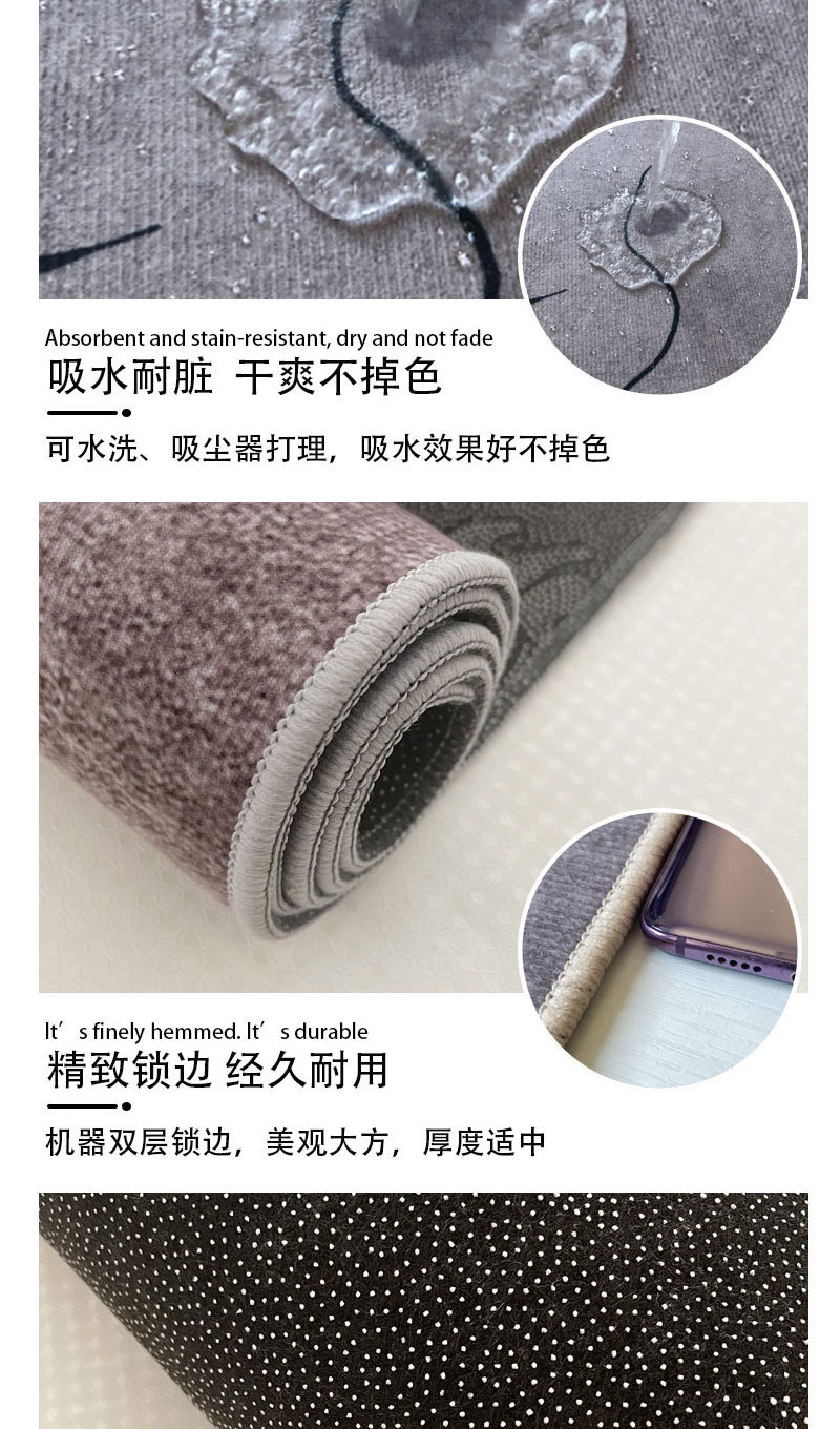 现代简约地毯客厅沙发茶几毯美式轻奢高级家用卧室耐脏不规则地垫详情5