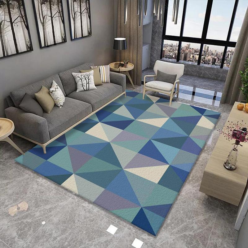 Wholesale of home geometric carpet, living room floor MATS, bedroom full floor MATS, bedside MATS, and simple balcony bay window floor MATS Item Picture