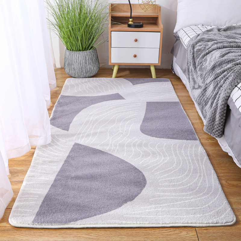 Modern and simple faux cashmere carpet for bedrooms and children's rooms, anti-slip bedside blanket, home sofa, coffee table, absorbent floor mat Specification image