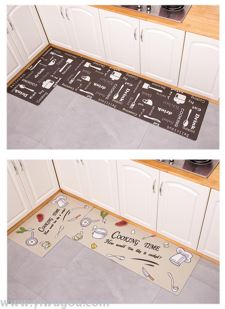 Hongri Li Nordic kitchen long strip anti-stain, waterproof and anti-slip foot mat, printed floor mat and kitchen mat pic 14