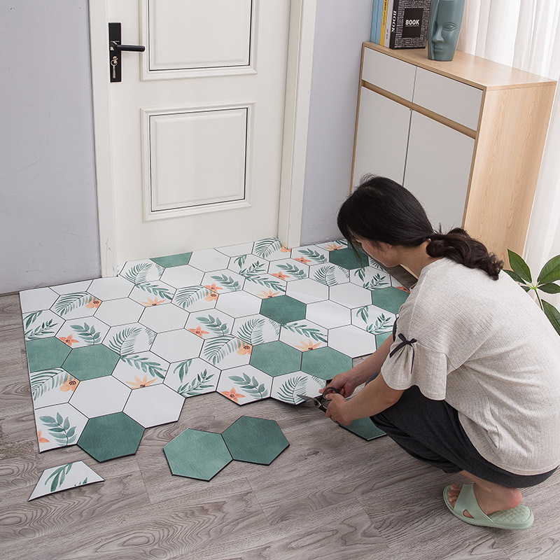 Red Sun Carpet, leather carpet, door mat for home use, waterproof and washable, pvc anti-slip floor mat for entrance doors