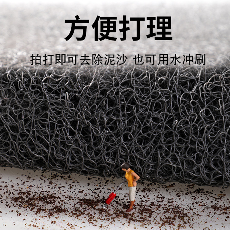 Entrance door floor mat, door mat at the entrance door, household plastic wire loop anti-slip mat, dirt-resistant mat, can be cut into carpets details Picture