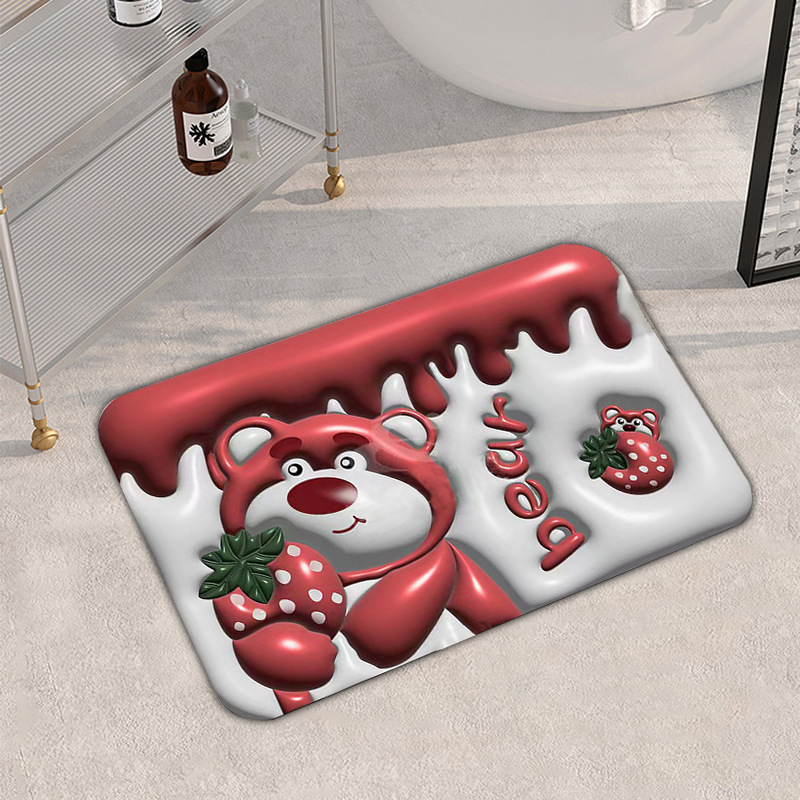 3D立体膨胀软硅藻泥地垫地毯卫生间吸水地垫浴室防滑垫厕所速干垫